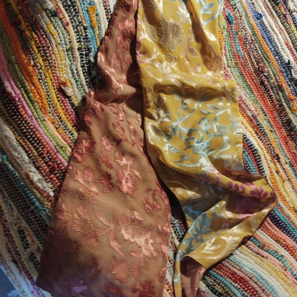 Caron Miller double sided scarf approx 70x9